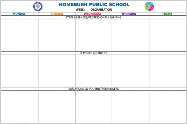 Customised Whiteboard Term Planner